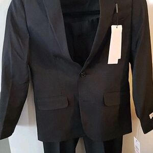 Boys Black Calvin Klein Stretch Two-piece Suit Slim Fit Size 10 NWT MSRP 150.00